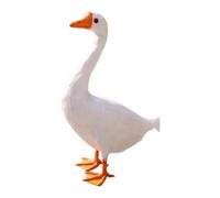 Baoblaze Statue d'oie en plumes artificielles, figurine d'oiseau, sculpture d'animal réaliste pour porche, 26cmx16cmx38cm