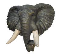 Baoblaze Statue Murale à Tête D'éléphant en Polyrésine Ajout élégant à n'importe Quelle Pièce Durable, Couleur de la Boue