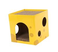Baoblaze Structure de Jeu en Carton pour Chat, Espace de Repos, Griffoir Ondulé, pour Animaux, Jaune