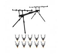 Baoblaze Support de Canne à Pêche Porte Cannes Support Râtelier Trépied Support de Pêche en Alliage d'Aluminium Cadre Télescopique Angle Réglable Transport Facile Adapté au Berge Quai