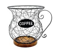 Baoblaze Support de dosettes de café, organiseur en fer en forme de tasse, panier de rangement pour bonbons, accessoires de cuisine, bar, café, bureau, maison, Noir
