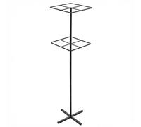Baoblaze Support de Plantes Grimpantes Treillis Jardinière Tuteur Colonne Structure Armature en Fer Noir avec à Treillis Carré et Stable Adapté aux Terrasses, Style to 1
