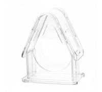 Baoblaze Support de Présentation Acrylique Porte Appareil Socle Vitrine Boîte de Rangement avec Couvercle Ouverture Stable Antidérapant Forme Maison Matériau, Transparent