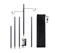 Baoblaze Support Lanterne Sol Pince Table Pliable Support Lanterne Camping Polyvalent pr, Noir
