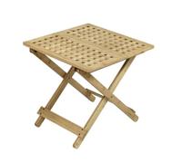Baoblaze Table Basse Bambou Pliante Table de Thé Table d'Appoint Guéridon avec Plateau à Treillis et Barre de Soutien Stabilité Renforcée sans Vacillement, Grand