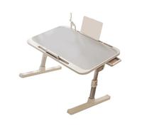 Baoblaze Table Pliante Ordinateur Portable Plateau Lit Bureau Réglable Léger Bois Densité Multifonction Compact Adapté Balcon Salon Chambre Camping Extérieur, Style Gris A