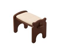 Baoblaze Tabouret Chien Tabouret Banc Repose-Pieds Pouf avec Structure en Caoutchouc et Mousse Douce Assise Rembourrée en PU pour Appui Stable et Confort, Noyer