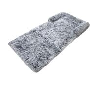 Baoblaze Tapis en Tissu Coussin pour Chien Tapis pour Chat Lit Doux Pliable avec Rebord Protecteur Base Antidérapante Garnissage Épais Texture en Peluche, Gris Clair, Size to 2