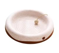 Baoblaze Tapis griffoir en Feutre pour Chat, Salon de avec Balle en Jute pour Chaton d'intérieur avec Bord surélevé, Zone de Jeu zéro Perte de, Rond Blanc