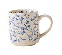 Baoblaze Tasse à Café Élégante En Céramique 500ml avec Anse Confortable Motif Fleuri Moderne Mug Multifonction Boisson pour Usage Domestique Bureau Cadeau Anni, Style C