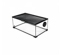 Baoblaze Terrarium pour Reptiles Vivarium Aquarium Terrarium Bac Empilable à Vue Panoramique avec Couvercle à Maille Coulissant Verrou Renforcé Circulation, 50-30-25cm