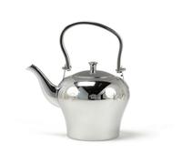 Baoblaze Théière Inoxydable Théière Bouilloire Verseuse avec Poignée Couvercle Amovible Bec Courbé Polie Acier Inoxydable Adaptée pour Service de Thé Quotidien Maison Restaurant, Chromé, 1.2L