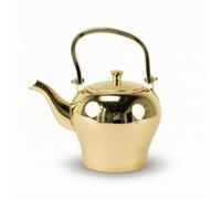 Baoblaze Théière Inoxydable Théière Bouilloire Verseuse avec Poignée Couvercle Amovible Bec Courbé Polie Acier Inoxydable Adaptée pour Service de Thé Quotidien Maison Restaurant, Doré, 2L