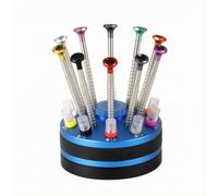 Baoblaze Tournevis Industriel Set de Précision Micro Tournevis Outil Réparation Horlogerie Lunettes Électronique Arbre Moleté Inox Poignées Plates Protèges