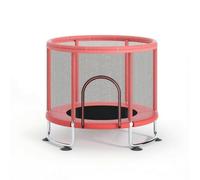 Baoblaze Trampoline Enfant Intérieur avec Enceinte Filet et Coussinets Bord pour Enfant Sauter en Toute Tranquillité, Rouge