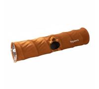 Baoblaze Tunnel pour Chat Tunnel de Jeu Tunnel Interactive Passage Pliant Intérieur Matelassé pour Course et Rampement Se Replie pour Un Gain de Place Convient, Marron, Grand 120cm