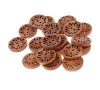Baoblaze Vente en Gros 20pcs Boutons en Bois De Fleurs Creuses 23mm Artisanat De Couture pour Vêtements