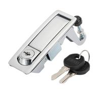 Baoblaze Verrou à Compression Serrure à Gâche Déclencheur Fermeture Accessoire Matériel Alliage de Zinc Actionnement Manuel Installation Aisée Adapté Aux Armoi, Argenté avec Clé