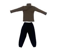 Baoblaze Vêtement Accessoire pour Figurine 1/6 Ensemble Pull Pantalon Cargo Poupée Homme 12pouces Fait Main Convient pour Collection Habillage Décora, Brun Foncé