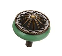 Baoblaze Vintage Poignée de porte Bouton en Céramique Cabinet Armoire Tiroir Meuble - vert
