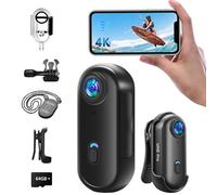 Baobylon Camera Sport 4k,Caméra Corporelle étanche Magnétique,Mini Camera Sport Minicaméra Sportive WiFi,POV Pro Caméra Portable avec Clip Petite-caméra d'action,Caméra Casque pour la Moto et Le Vélo