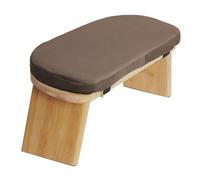 BAOCHADA Banc de méditation - Banc de méditation ergonomique pliable en bambou avec coussin confortable, pour s'agenouiller ou s'asseoir, idéal pour la pleine conscience, la pratique zen, Couleur café