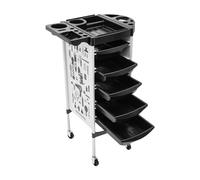 BAOCHADA Chariot de coiffure, chariot avec 5 tiroirs et roulettes pivotantes, chariot à roulettes Stapelboy, chariot de coiffeur pour styliste, coiffeur, spa, accessoires de coiffure, 36 x 45 x 90 cm