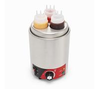 BAOCHADA Chauffe-sauce 350 W 30-85 °C Distributeur en acier inoxydable 3 x | Chauffe-plats électrique pour bain-marie - Grille de séparation chauffante - 19,4 x 25,3 cm - Bouteilles de sauce pour