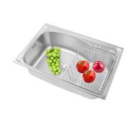 BAOCHADA Évier de cuisine, en granit, en acier inoxydable, encastrable, avec kit de drainage et panier d'égouttement, pour caves, bars de terrasse, cuisine, 65 x 44 x 20 cm