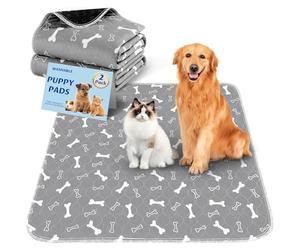 Baodan Alese Réutilisables, 2 Pièces Tapis Absorbant Chien, 90x100 Tapis pour Chiots avec Fond Antidérapant, Puppy Pads Anti-Fuite et Résistante, Apprentissage de la Propreté