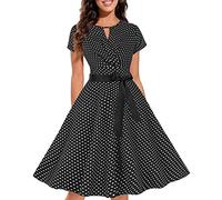 Baodan Robe De Soiree Femme Annee 50 Robe Ete Année 50 Retro Anniversaire Années 50 Robe Imprimée Demoiselle D’Honneur Mariage Ete Robe Rockabilly Cocktail Rockabilly Robe Simple Femme Annee 50