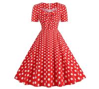 Baodan Robe De Soiree Femme Annee 50 Robe Ete Années 50 Vintage Soirée Années 40 50 60 Robe D'été Fête Casual Habillée Robe a Pois Demoiselle D’Honneur Mariage Pin Up Robe Femme Annee 50 a Pois