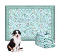 BaoDan Tapis Absorbant Chien, Tapis Éducateur pour Chien Lavable, 60x90cm 2 Pièces Réutilisable, Ultra Absorbant et Antidérapant,Convient aux Chiens, Chats et Lapins, Motif Floral Vert