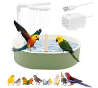 BAODBF Douche à oiseaux, perruche, avec cascade et eau circulante, 31,8 × 25 × 8,5 cm, pour perruches, calopsittes, perruches, calopsittes