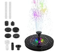BAODBF Fontaine solaire pour extérieur, améliorée, pompe de bassin solaire, avec 8 effets de pulvérisation, fontaine solaire flottante pour l'extérieur, avec sept changements de couleur, pompe de