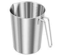 BAODBF Gobelet doseur en acier inoxydable avec poignée et bec verseur, sans BPA, pichet doseur avec graduation fine, protection anti-goutte, pichet en métal robuste pour cuisine, restaurant, bar