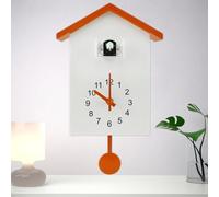 BAODBF Horloge à coucou moderne, Horloges à coucou avec pendule et carillon, Cuckoo Clock, Horloge à pendule murale pour art mural, maison, salon, cuisine, bureau (Orange)
