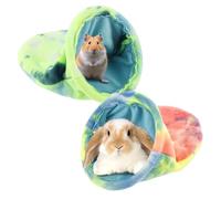 BAODBF Lot de 2 cachettes pour cochons d'Inde, accessoires pour hamster, cochon d'Inde, nichoir pour lapins nains, chinchillas, hamsters, hérissons, furets et rats