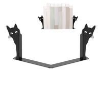 BAODBF Lot de 2 serre-livres en métal pour étagères, 19 x 3 x 16 cm, pour bureau, salon ou chambre à coucher, noirs