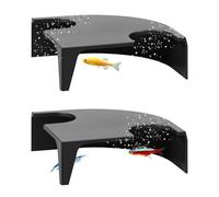 BAODBF Lot de 2 tunnels pour aquarium, cachette pour poissons, décoration sous-marine, grottes d'élevage pour crevettes, poissons, crabes, terrarium, noir, 20,8 x 5,3 cm (couloir)