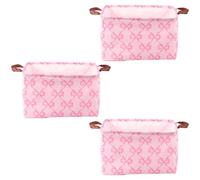 BAODBF Lot de 3 paniers à linge - En tissu avec poignées - Étanche - Pliable - 38 x 26 x 25 cm - Pour tiroirs, jouets, cosmétiques, salle de bain (mouches)