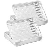 BAODBF Lot de 40 barquettes rectangulaires en aluminium - Pour moins de graisse et de saleté - Réutilisables - Pour restes, barbecue, gâteaux, fruits et légumes - 34 x 23 x 2,3 cm