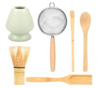 BAODBF Lot de 6 accessoires à matcha avec mélangeur à matcha, fouet en céramique, pelle à matcha, cuillère à matcha, cuillère à matcha, cuillère à matcha, cuillère à matcha, set de thé pour cérémonie
