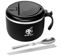 BAODBF Ramen Ensemble de bols avec couvercle, 1600 ml, bol à nouilles instantanées, isolation et étanchéité, bol à ramen avec cuillère et baguettes (01)