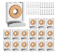 BAODBF Titre de miroir de miroir 16pcs Clip de miroir en acier inoxydable Hangure de miroir lourd Facile à installer Clips de cintre de miroir avec bouchons et vis pour affichage sans cadre Tile mural