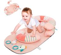 BAODBF Tummy Time Toys - Coussin de jeu pour bébé 3 en 1 amovible - Avec anneau de dentition - Jouet pour bébé de 3, 6, 9, 12 mois - Coussin Tummy Time pour position abdominale - Aide à s'asseoir
