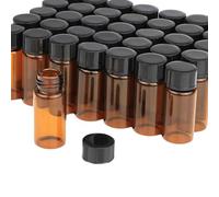 Baodeba Petites fioles en verre avec bouchons à vis, 5 ml, mini flacon d'échantillon de liquide, verre ambré, conteneurs de collection de laboratoire avec couvercles pour huiles essentielles, parfums
