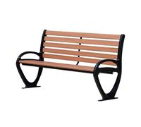 Baodiale Banc de Jardin d'extérieur 2 Places en Plastique Imitation Bois avec accoudoirs et Dossier ergonomiques pour terrasse, Jardin, Porche, Balcon - capacité de 340 kg