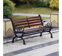 Baodiale Banc de Jardin en Bois Rustique avec Dossier, Meubles de Patio en Fer forgé pour Le Parc à l'extérieur du Parc