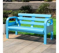 Baodiale Banc de Jardin extérieur en métal - 100/120/150 cm - Mobilier de Jardin Robuste avec Dossier et accoudoirs pour Porche, pelouse, Parc